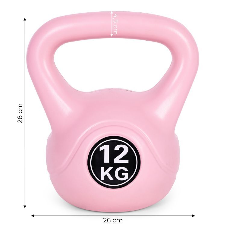 MovePro Kettlebell - 12 kg - Roze - Fitness Gewicht - Krachttraining - Trainingsgewicht