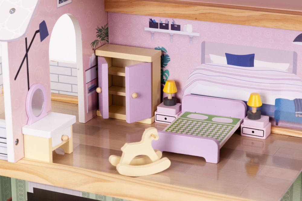 Multistore Houten Poppenhuis Meubelset - 30-delig - Meubels & Accessoires