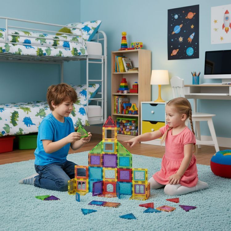 Multistore Magnetische Bouwblokken - 130-delige Bouwset - Huis, Auto & Aanhanger