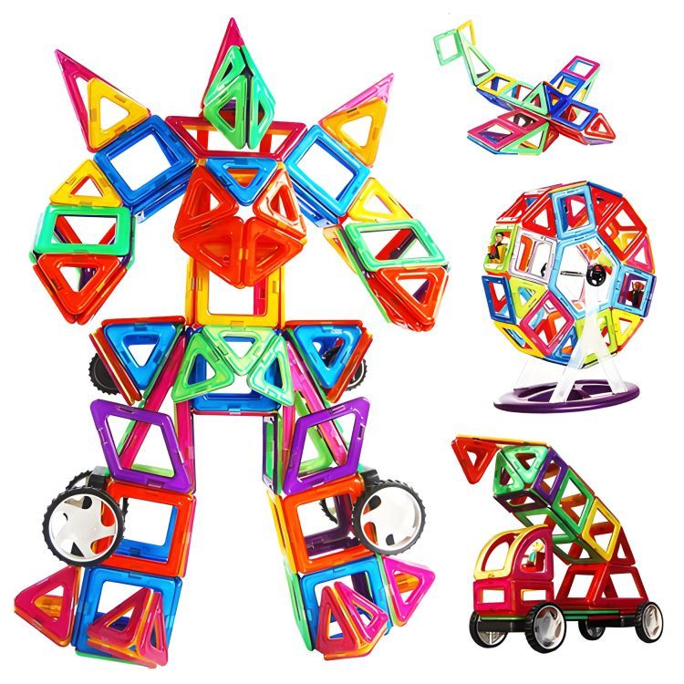 Multistore Magnetische Bouwblokken - 130-delige Bouwset - Huis, Auto & Aanhanger
