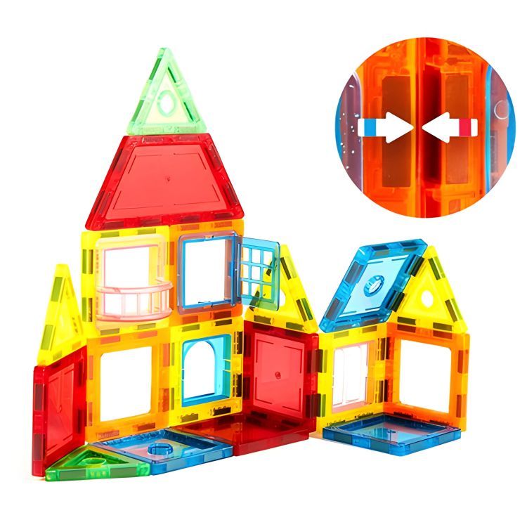 Multistore Magnetische Bouwblokken - 130-delige Bouwset - Huis, Auto & Aanhanger