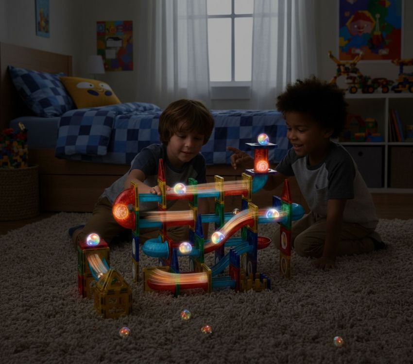 Multistore Magnetische LED Knikkerbaan - 105-delige Bouwset - Marble Run