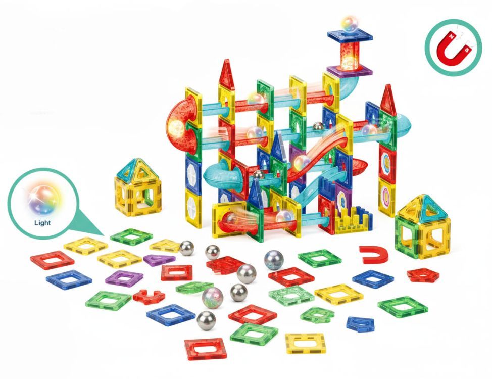 Multistore Magnetische LED Knikkerbaan - 105-delige Bouwset - Marble Run