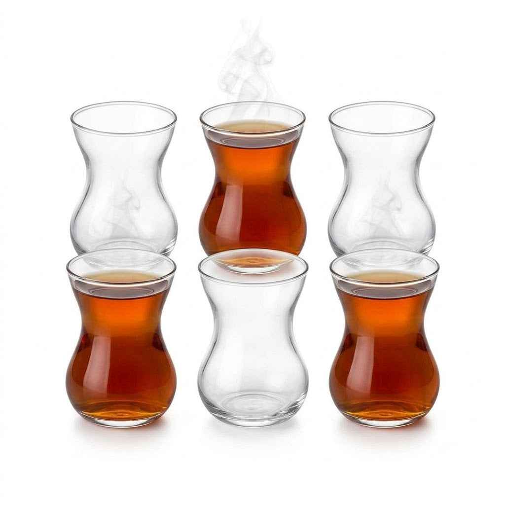 Pasabahce Dantel - Turkse Theeglazen - Set van 6 - 145 ml