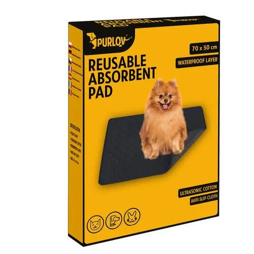 Purlov Herbruikbare Puppy Trainingsmat - 70x50 cm - Absorberend - Waterdicht - Antislip