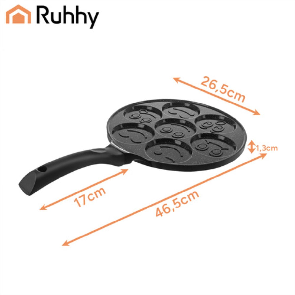 Ruhhy Pancake Pan - Emoji / Smiley Vorm - Pannenkoekenpan - Pancake Maker - Inductie