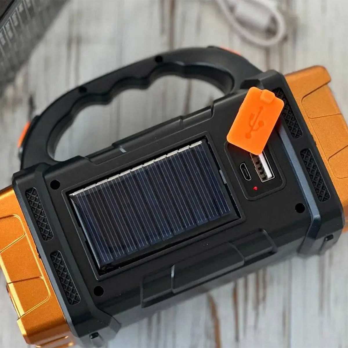 Verk Group Dubbele Schijnwerper – USB & Solar Oplaadbaar – 2x COB LED – Powerbank & Noodlamp zaklampen productafbeelding 3