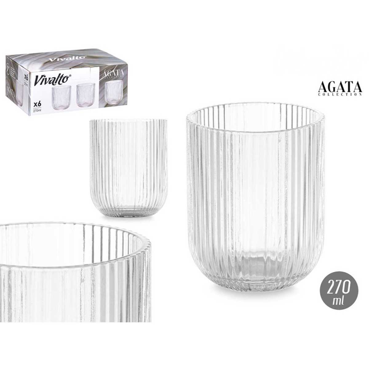 Vivalto Geribbelde Glazen glas