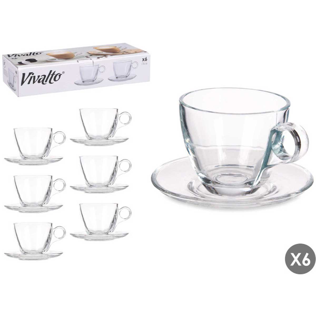 Vivalto Koffiemok met Schoteltje glas