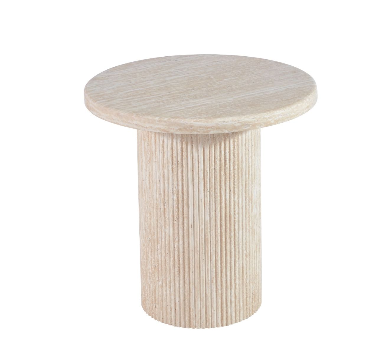 Vivente Paterno Beistelltisch Creme - Ø55X55cm - Travertin
