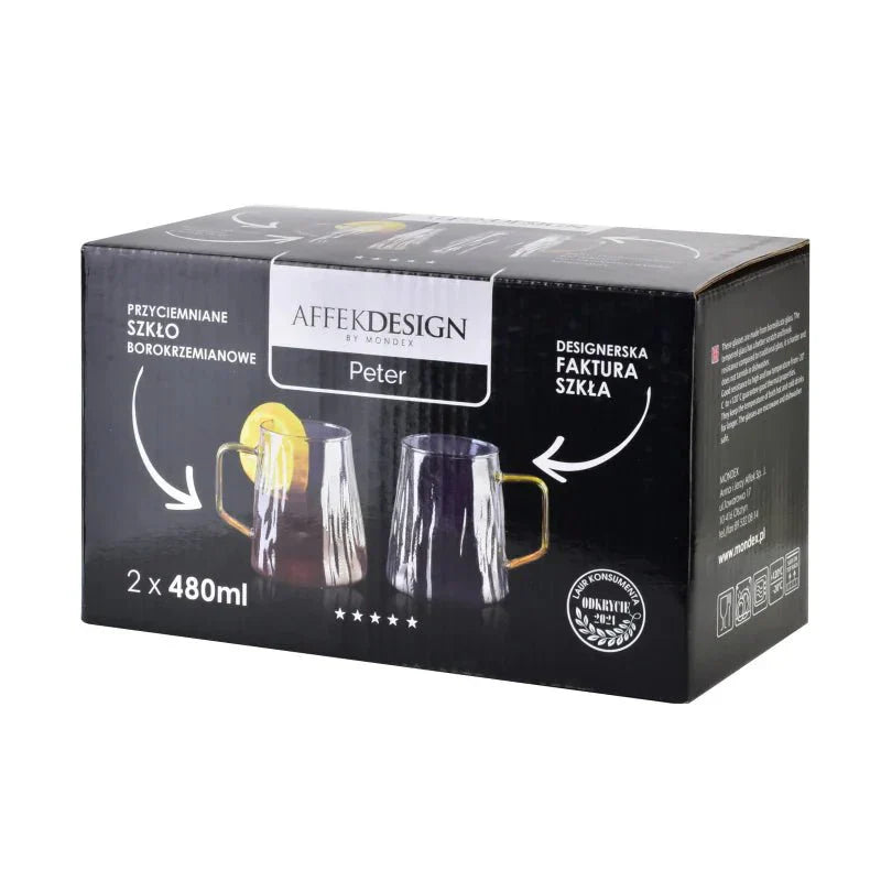 Affekdesign Gletsjerglazen Mok - 480ml - Set van 2 - Theeglas - Sapglazen - TEKZEN