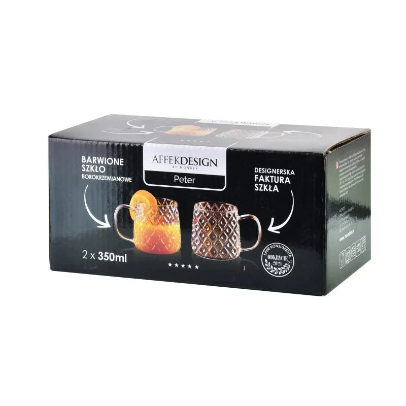 Affekdesign Vintage Glazen Mok - 350ml - Set van 2 - Sapglazen - Theeglas - TEKZEN