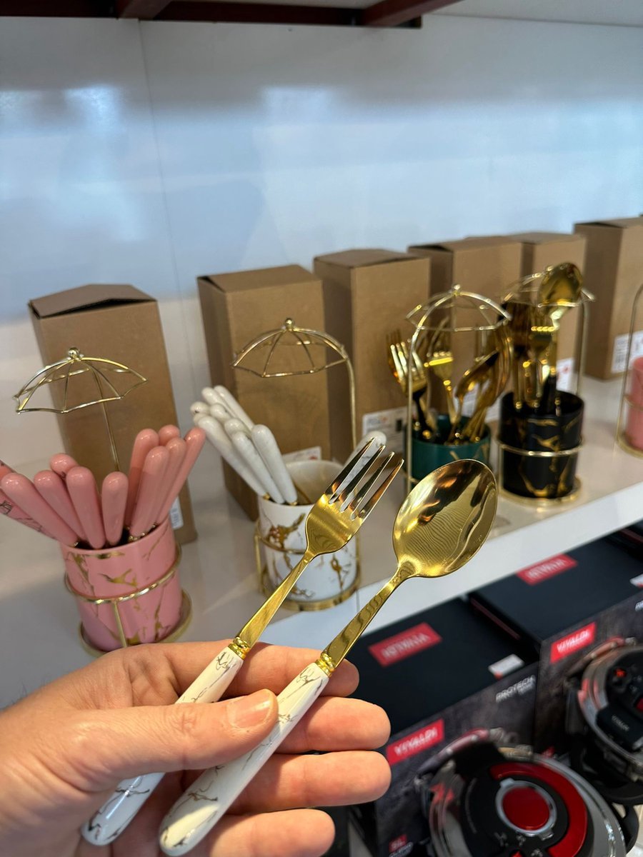 Al Sie Bestekset - 12 delig - Wit/Goud - TEKZEN