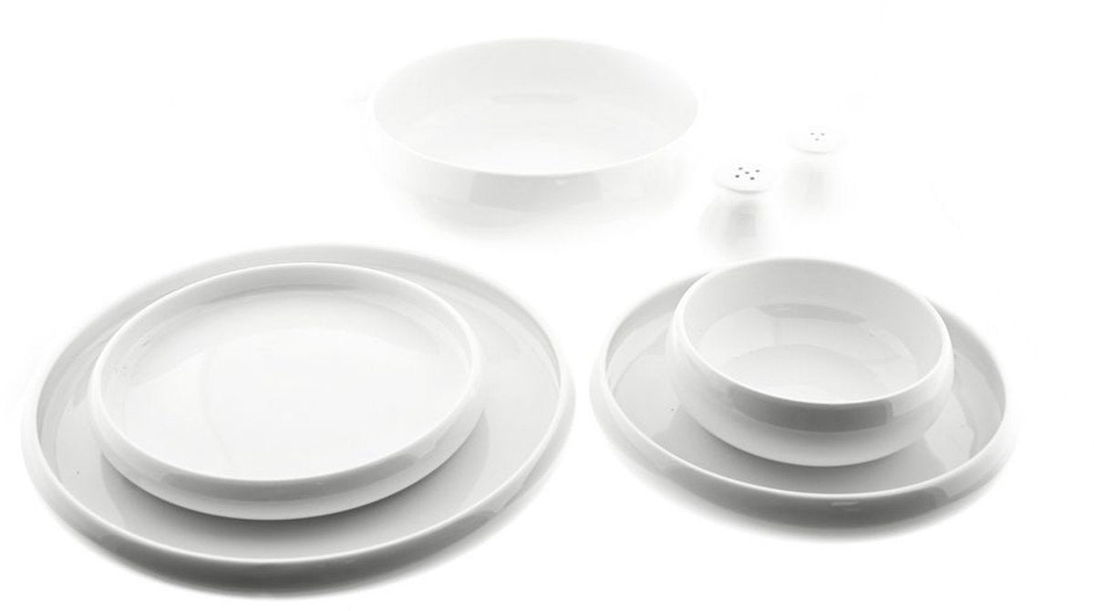 Almina Belicia - Porseleinen Serviesset - 27 - delig - Wit - 6 - Persoons - Dinerset - TEKZEN