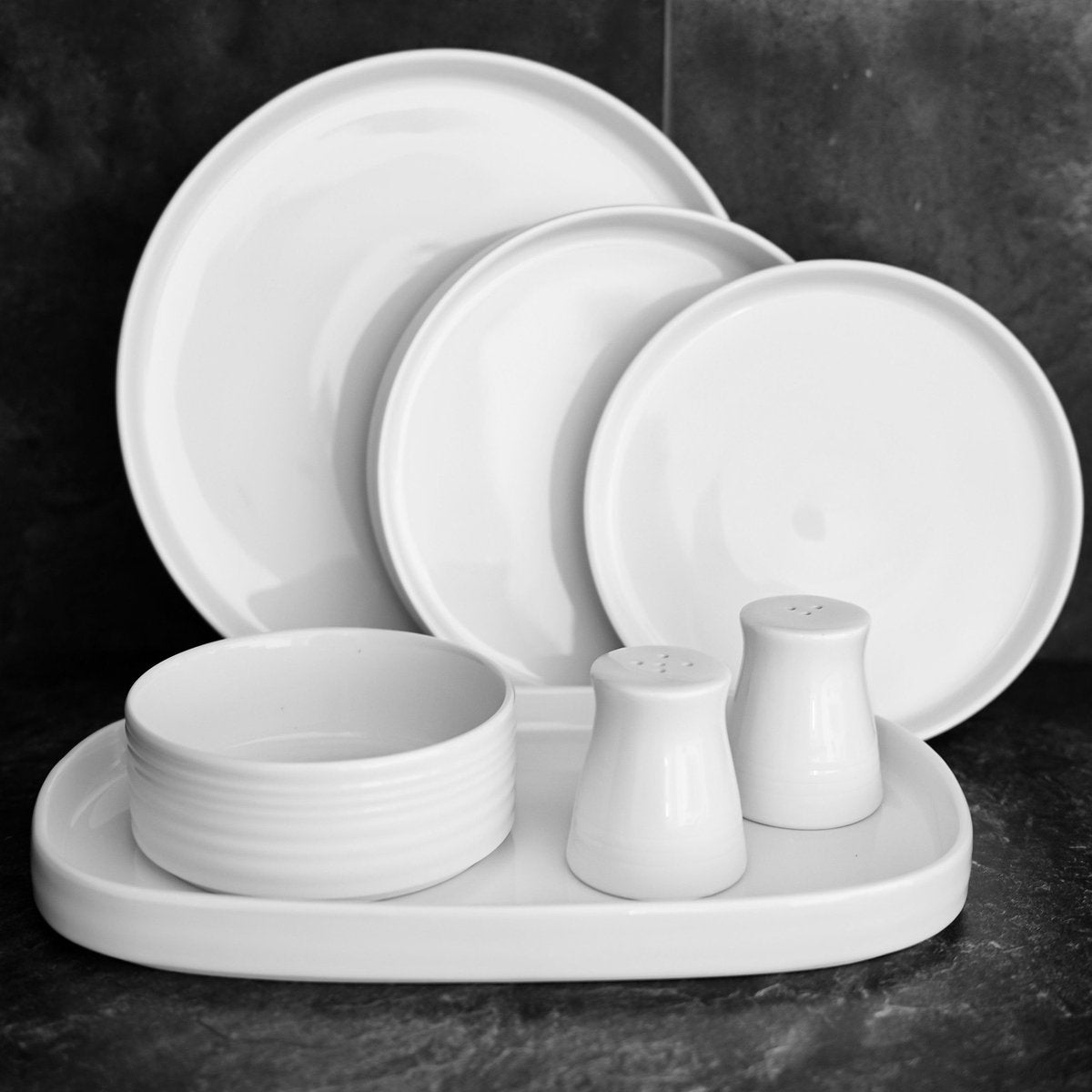 Almina Bianco - Porseleinen Serviesset - 27 - delig - Wit - 6 - Persoons - Dinerset - TEKZEN