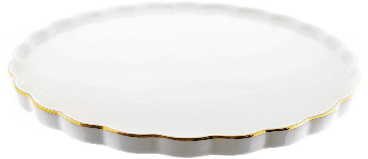 Almina Flores - Porseleinen Serviesset - 27 - delig - Wit/Goud - 6 - Persoons - Dinerset - TEKZEN