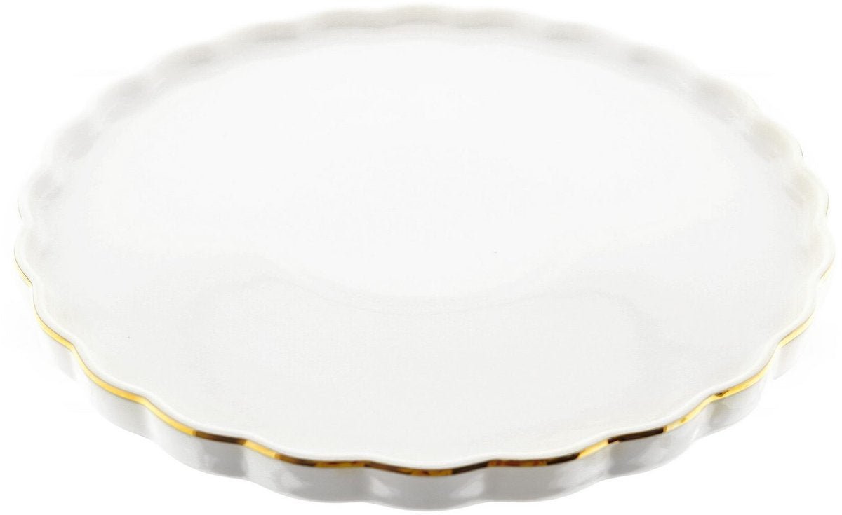 Almina Flores - Porseleinen Serviesset - 27 - delig - Wit/Goud - 6 - Persoons - Dinerset - TEKZEN