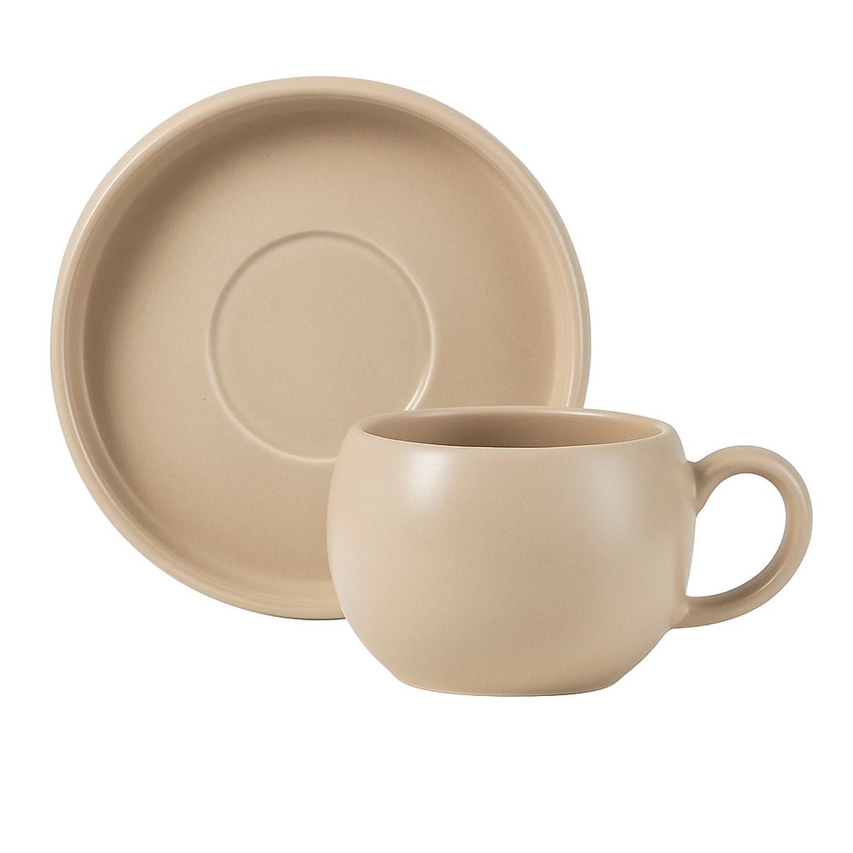 Almina Lissa Bonna - Koffieset - 12 - delig - Crème - 220ml - Porselein - Koffiekopjes - TEKZEN