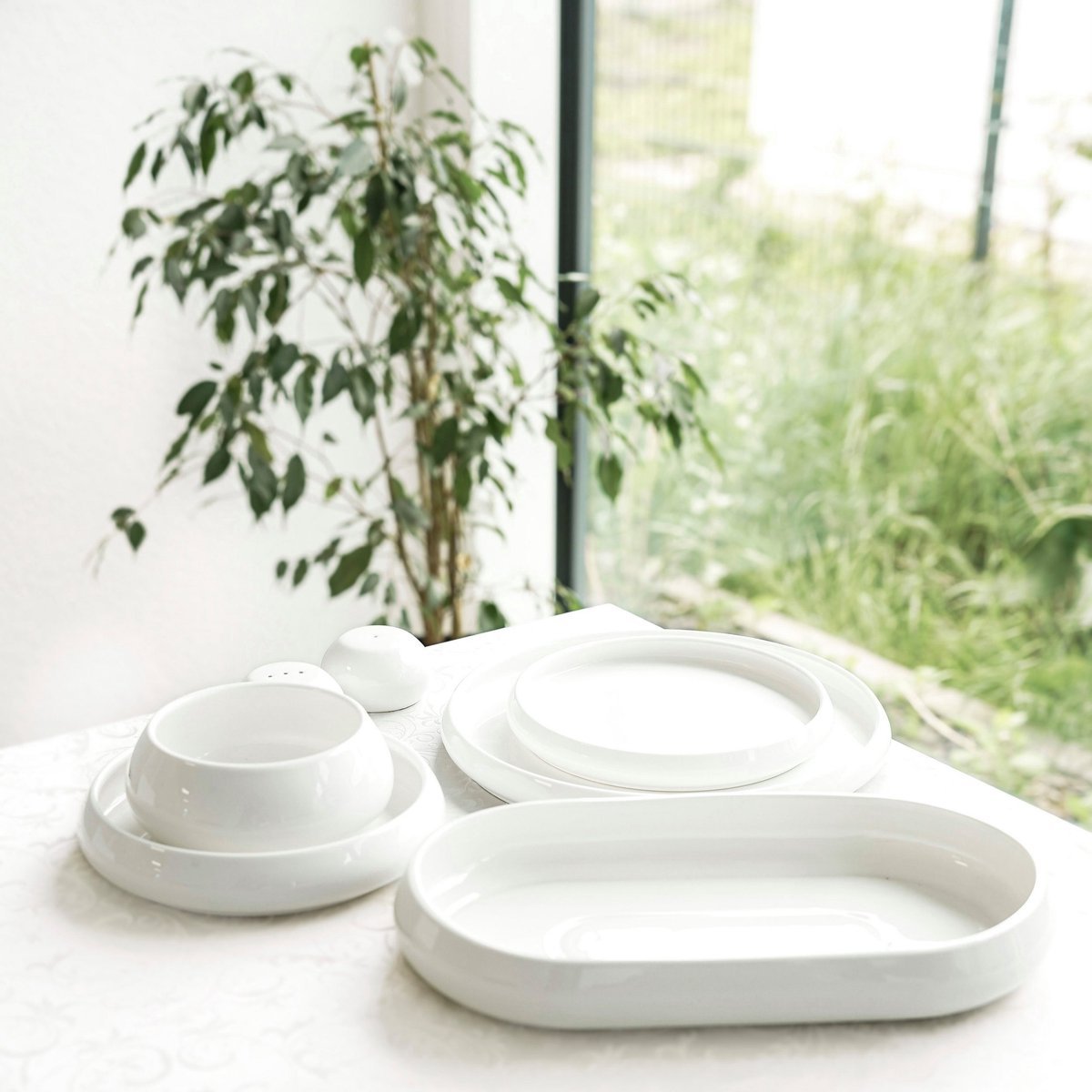 Almina Lissa Bonna - Porseleinen Serviesset - 27 - delig - Wit - 6 - Persoons - Dinerset - TEKZEN