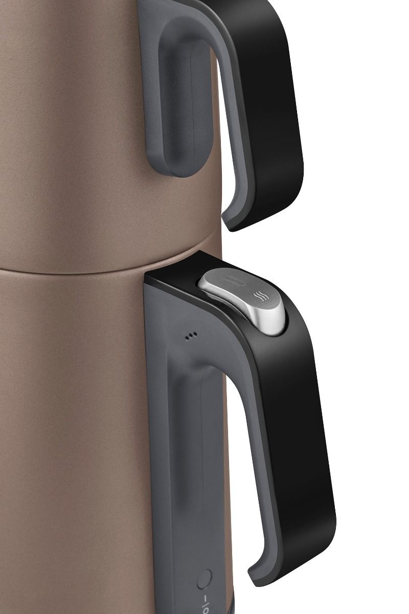 Arzum Cay Sefasi AR3080 Earth - Elektrische Theepot - Inox - 1.8L + 1.2L - Led - indicator - 360° Basis - 1650W - TEKZEN