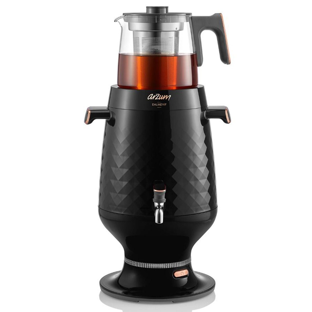 Arzum Ehlikeyf Semaver - 3,5L Elektrische Theemachine met Glazen Theepot en Warmhoudfunctie - TEKZEN