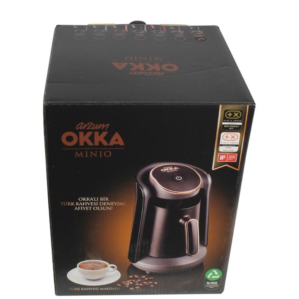 Arzum OKKA Minio OK004 - Turkse Koffiemachine - Zwart/Chroom - Dubbelzijdige Koffiepot - 4 Kopjes - 480W - TEKZEN