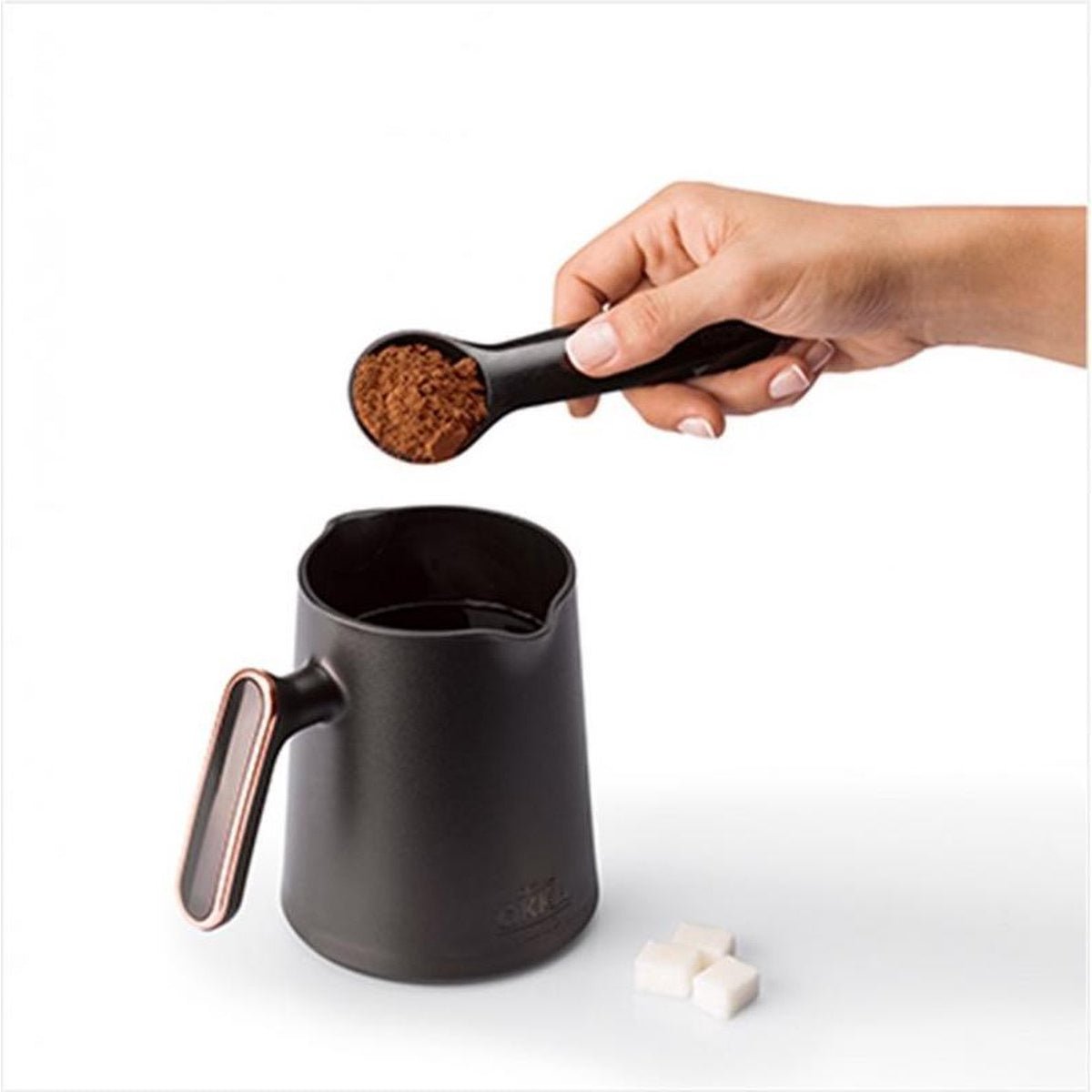 Arzum OKKA Minio OK004 - Turkse Koffiemachine - Zwart/Koper - Dubbelzijdige Koffiepot - 4 Kopjes - 480W - TEKZEN