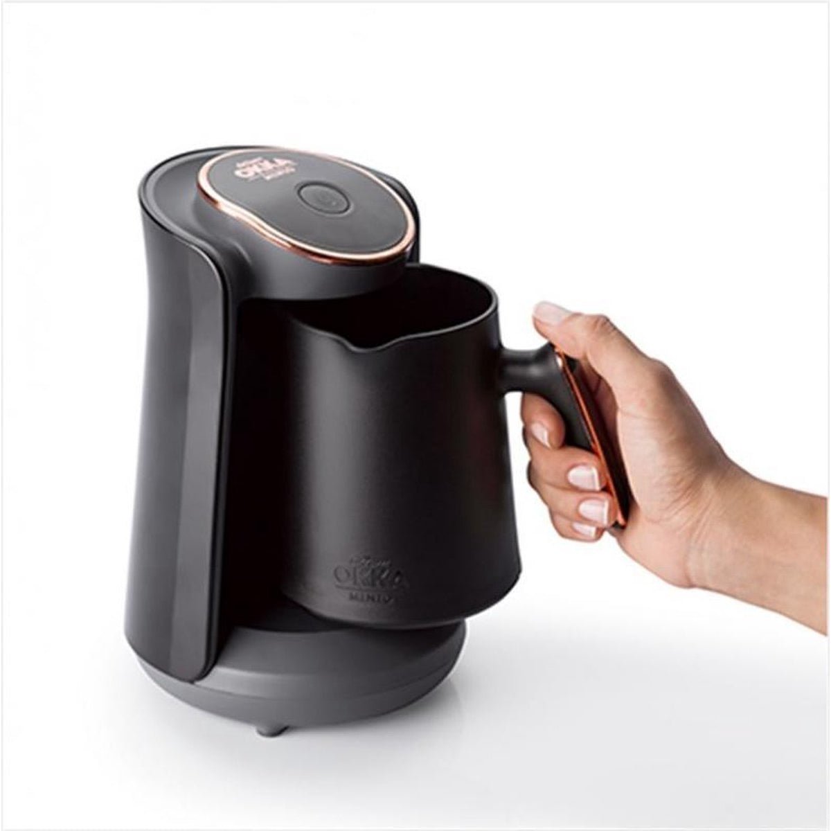 Arzum OKKA Minio OK004 - Turkse Koffiemachine - Zwart/Koper - Dubbelzijdige Koffiepot - 4 Kopjes - 480W - TEKZEN