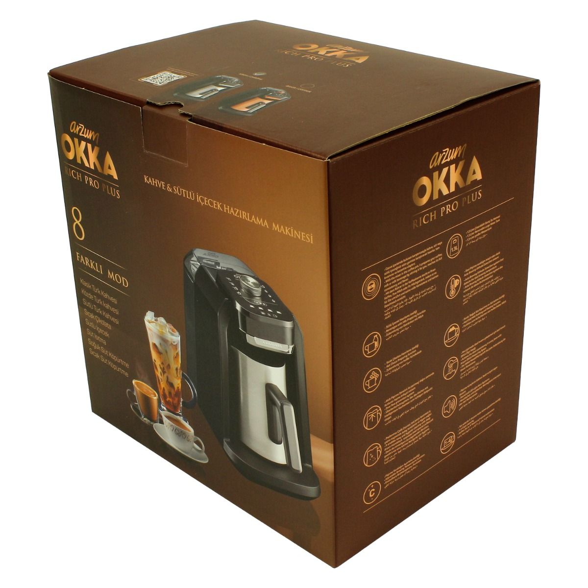 Arzum OKKA Rich Spin Pro Plus OK0038 - Turks Koffiezetapparaat - Chroom - 700 Watt - 8 Standen - Ingebouwde Watertank - TEKZEN