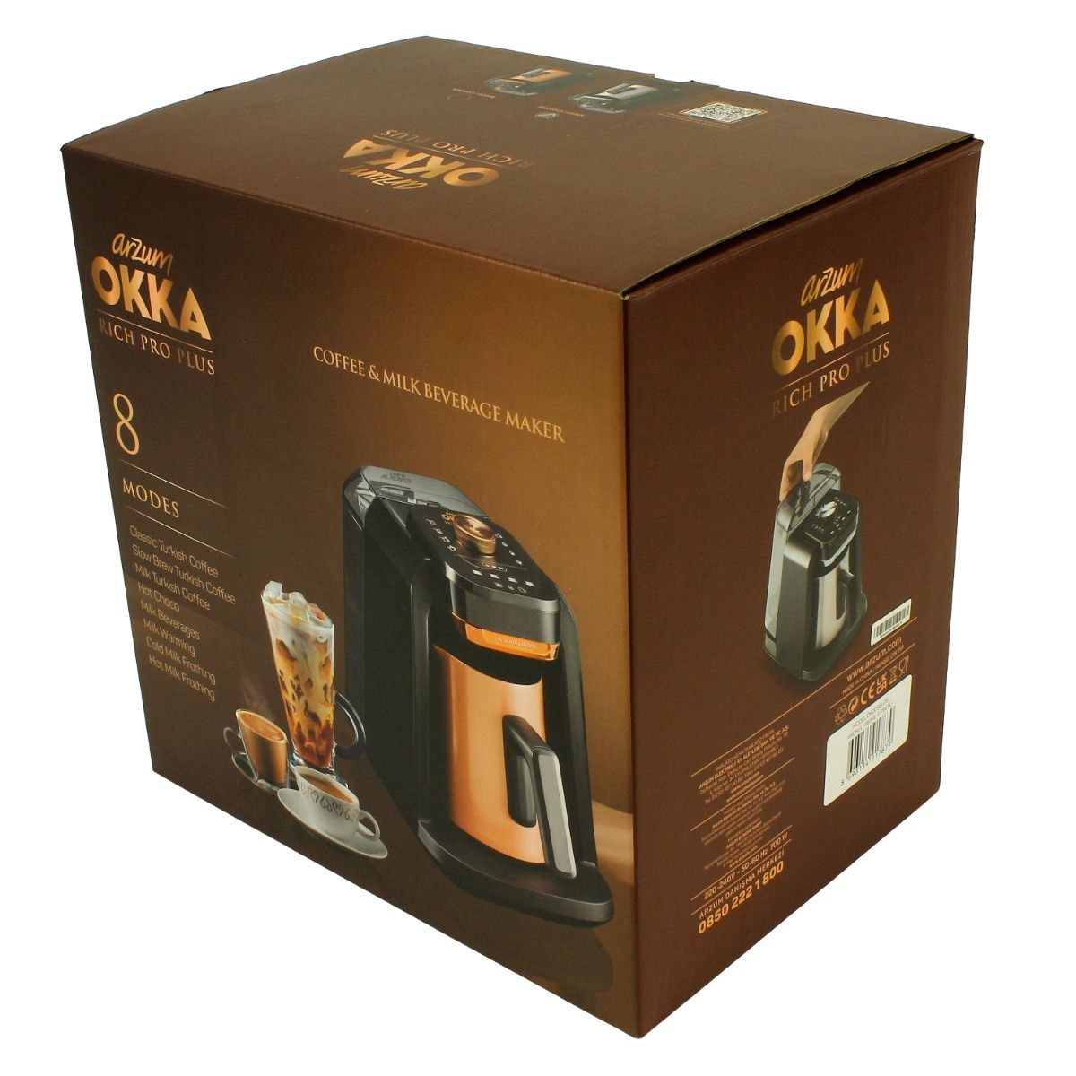 Arzum OKKA Rich Spin Pro Plus OK0038 - Turks Koffiezetapparaat - Koper - 700 Watt - 8 Standen - Ingebouwde Watertank - TEKZEN