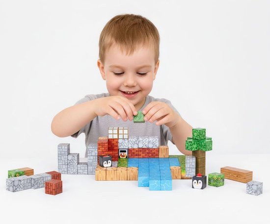 Magnetische Bouwblokken Set - 87 Delig - Magnetische Kubussen - Educatief Constructiespeelgoed voor Kinderen – foto 2