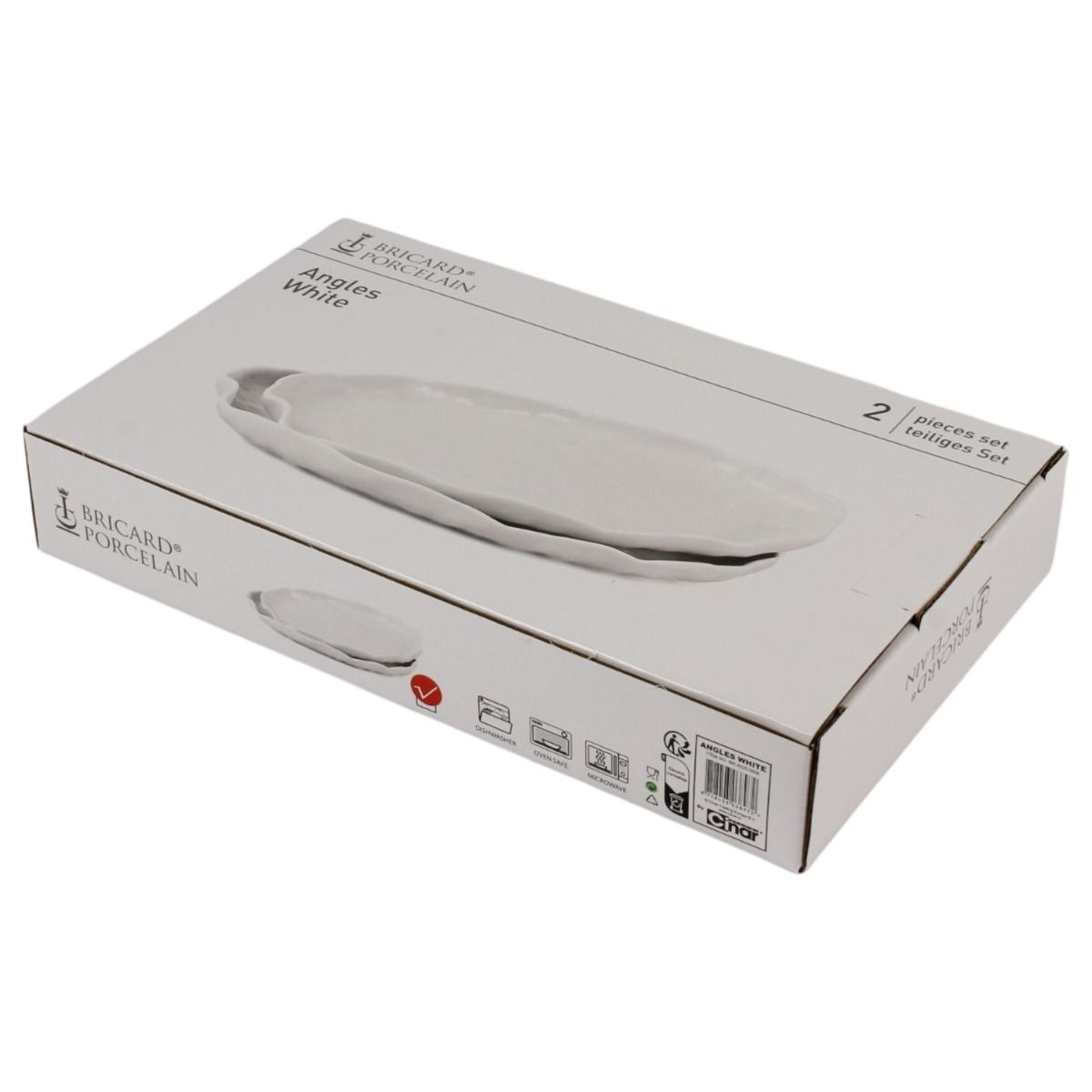 Bricard Angles, Schalen Set, 2-delig, 24,3x14,6x2cm, Wit – verpakking