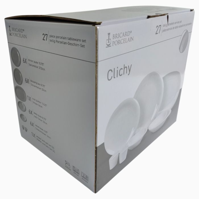 Bricard Clichy Serviesset Wit 27-delig Porselein – productfoto 8