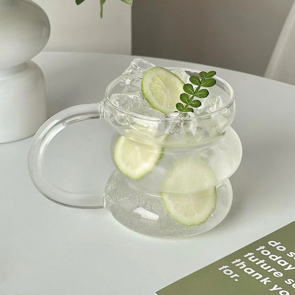 Bricard Marbella Glazen met Oor - Set van 2 - 290ml - Curvy Drinkglas - Wavy - TEKZEN