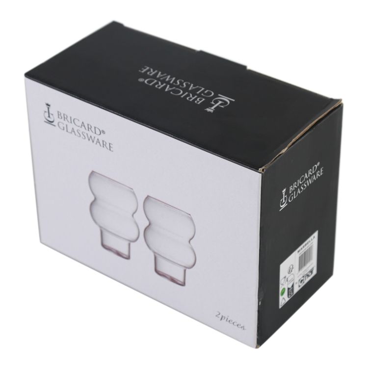 Bricard Marbella Glazen met Voet - Set van 2 - 380ml - Curvy Drinkglas - Wavy - TEKZEN