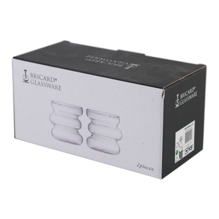 Bricard Marbella Glazen - Set van 2 - 300ml - Curvy Drinkglas - Wavy - TEKZEN