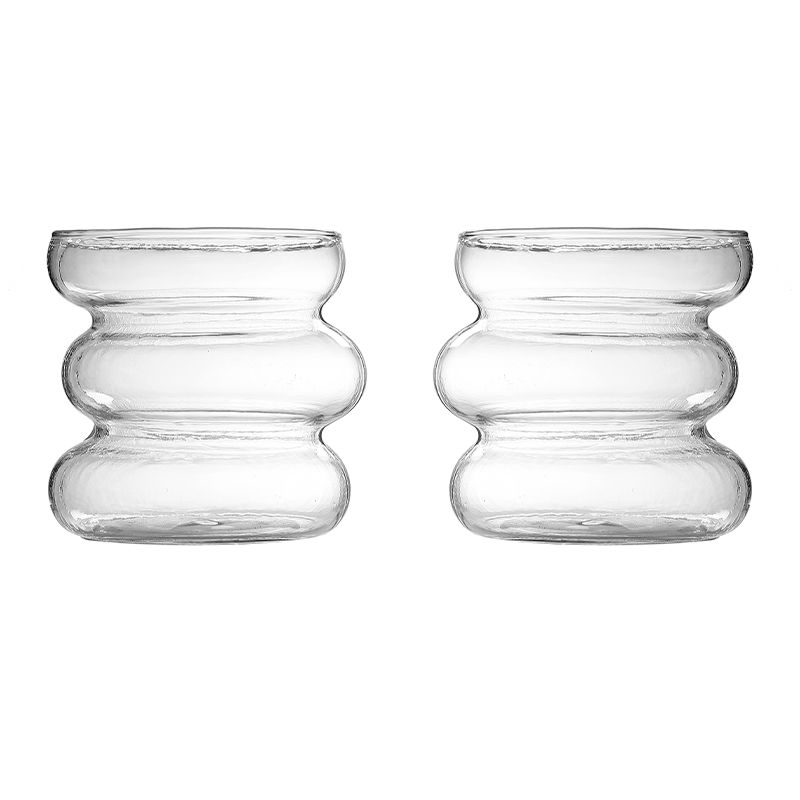 Bricard Marbella Glazen - Set van 2 - 300ml - Curvy Drinkglas - Wavy - TEKZEN