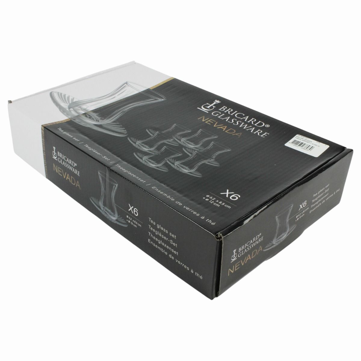 Bricard Nevada, Turkse Theeglazen met Onderzetters, 12-delig, 6-Persoons, 160ml – verpakking