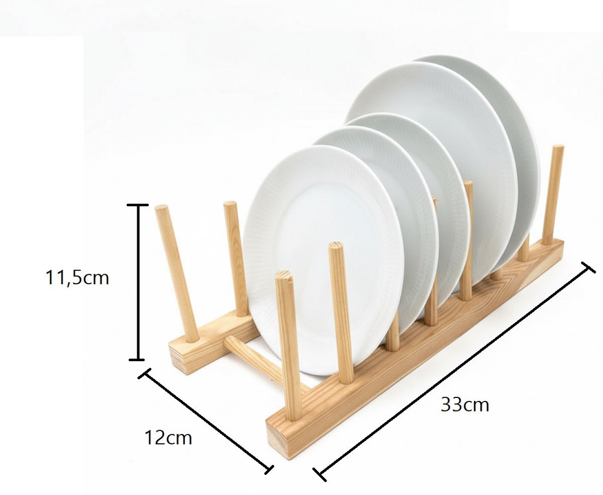 Cheffinger Afdruiprek - Bamboe - Bordenrek - Bordenhouder - TEKZEN