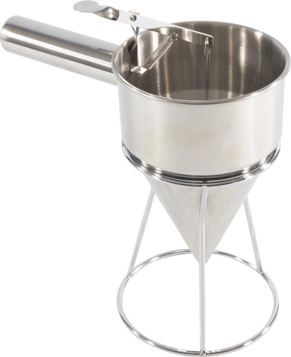 Cheffinger Beslagdispenser - RVS - Ø13cm - Beslag Dispenser - Deeg Dispenser - Batter Dispenser - Doseer Giettrechter - TEKZEN