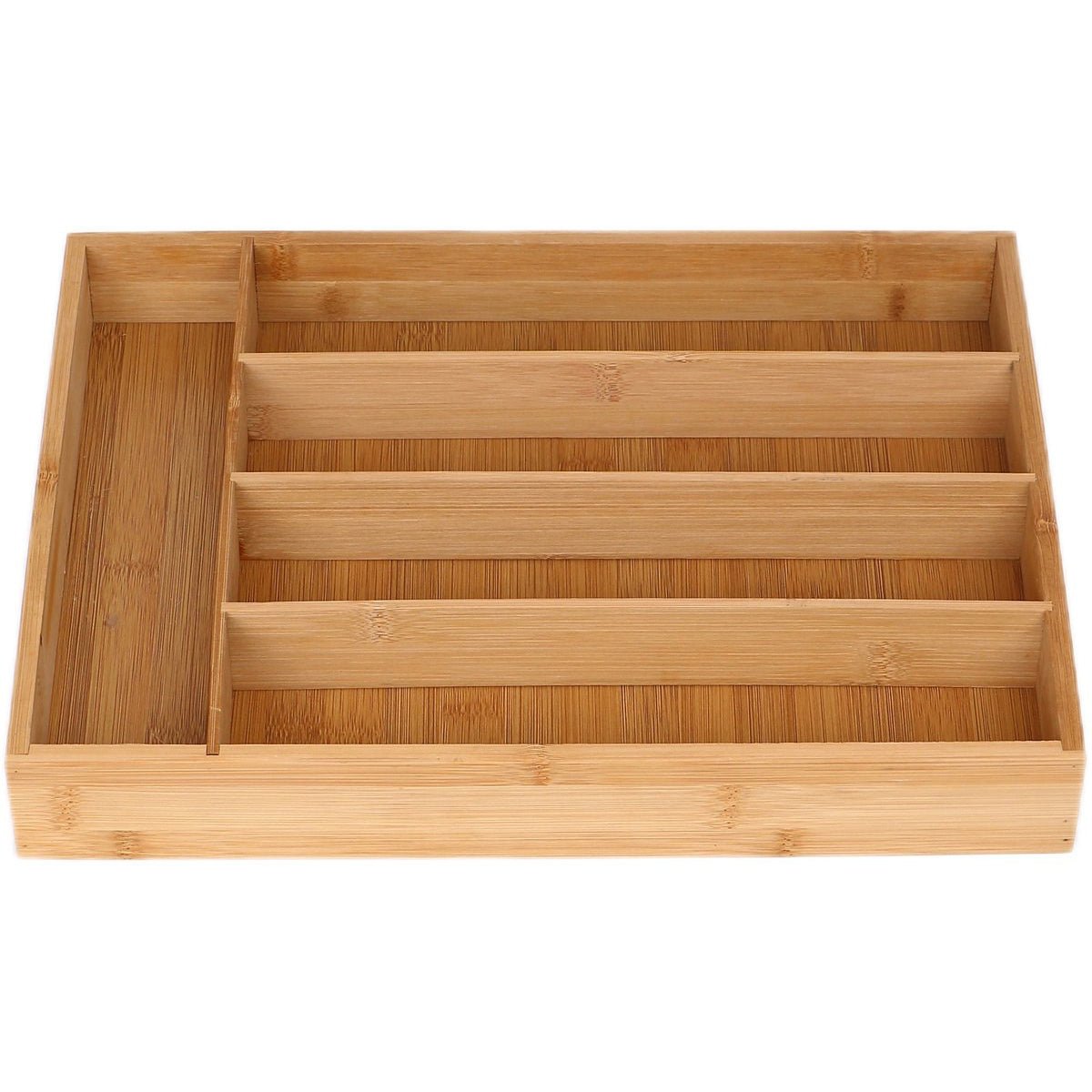 Cheffinger Bestekbak - Bamboe - 35x25x5cm - 5 Vaks - Besteklade - TEKZEN