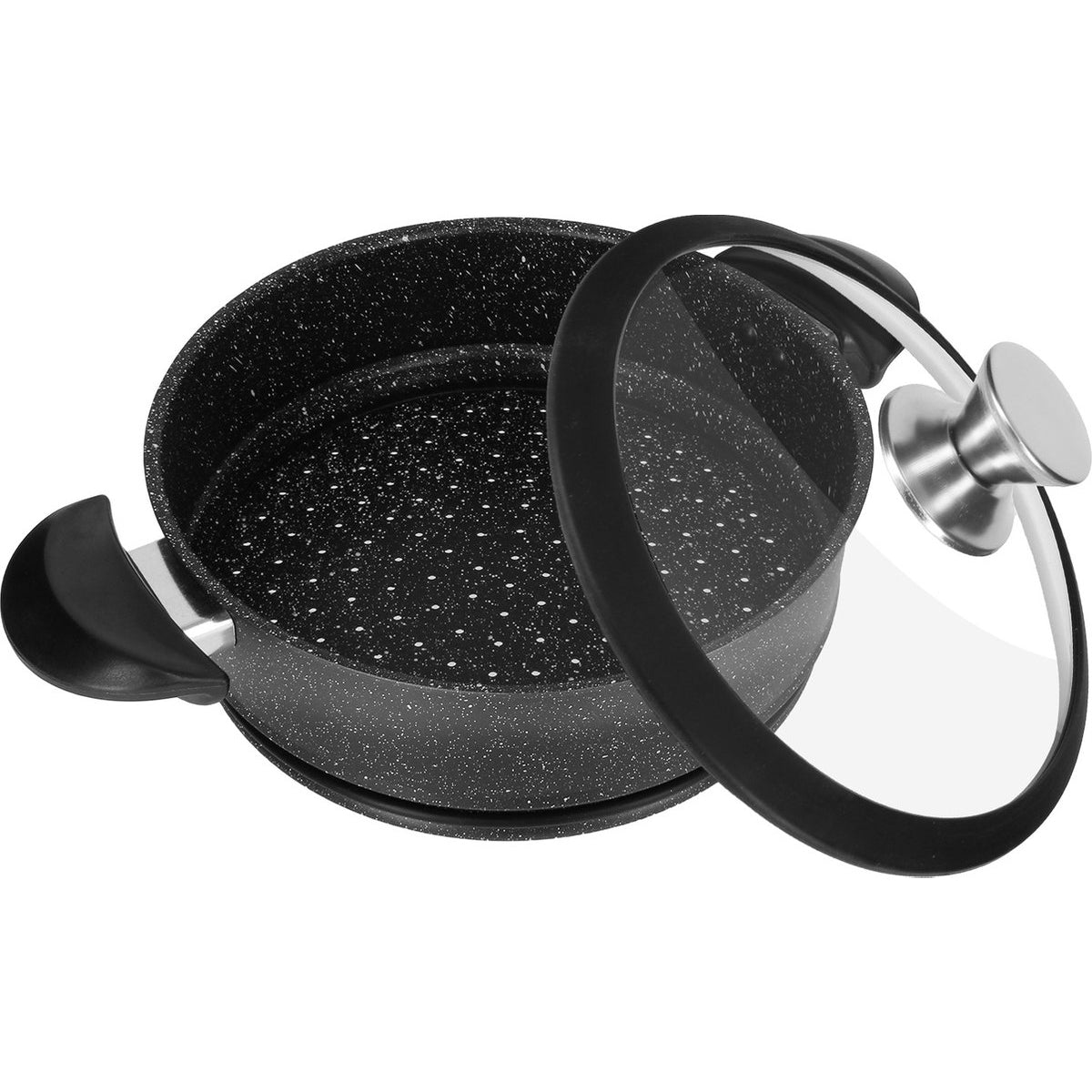 Cheffinger Couscouspan - Stoompan - Rijst en Groentestomer - Couscoussier - Met Glazen Deksel - Inductie - TEKZEN