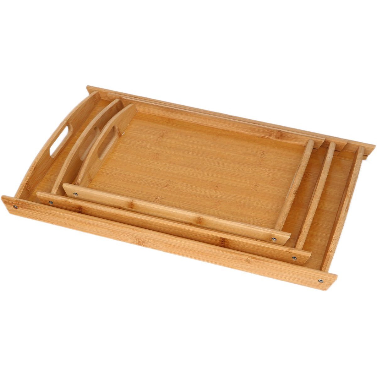Cheffinger Dienbladen Set - 3 - delig - Bamboe - 38/44/50cm - Serveerbladenset - TEKZEN