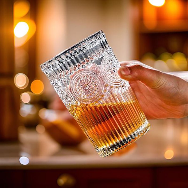 Cheffinger Drinkglazen - Set van 6 - 400ml - Retro Vintage - TEKZEN