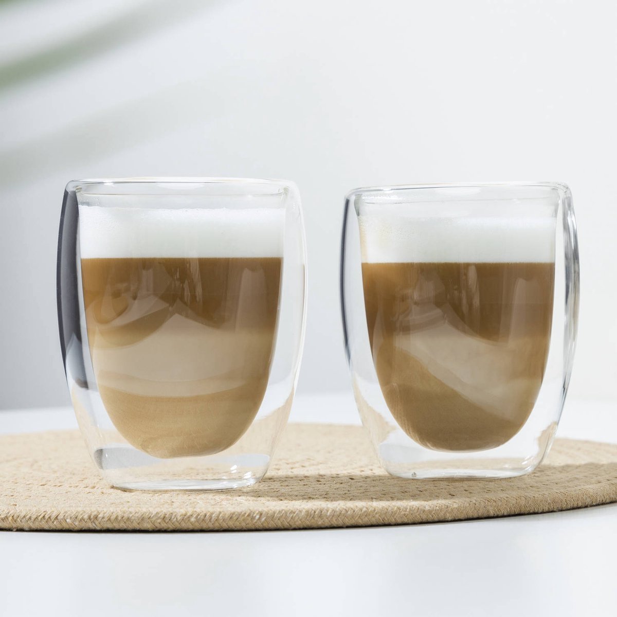 Cheffinger Dubbelwandige Glazen - 350 ml - Set van 2 - Koffieglazen - Theeglas - Cappuccino Glazen - Latte Macchiato Glazen - TEKZEN