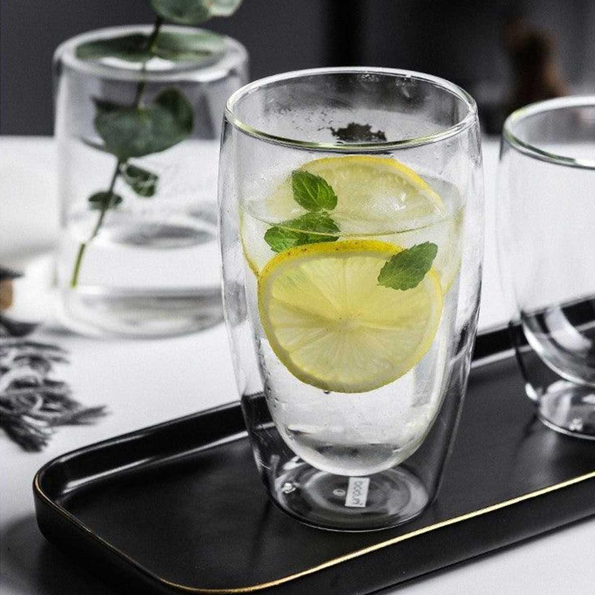 Cheffinger Dubbelwandige Glazen - 450 ml - Set van 4 - Koffieglazen - Theeglas - Cappuccino Glazen - Latte Macchiato Glazen - TEKZEN