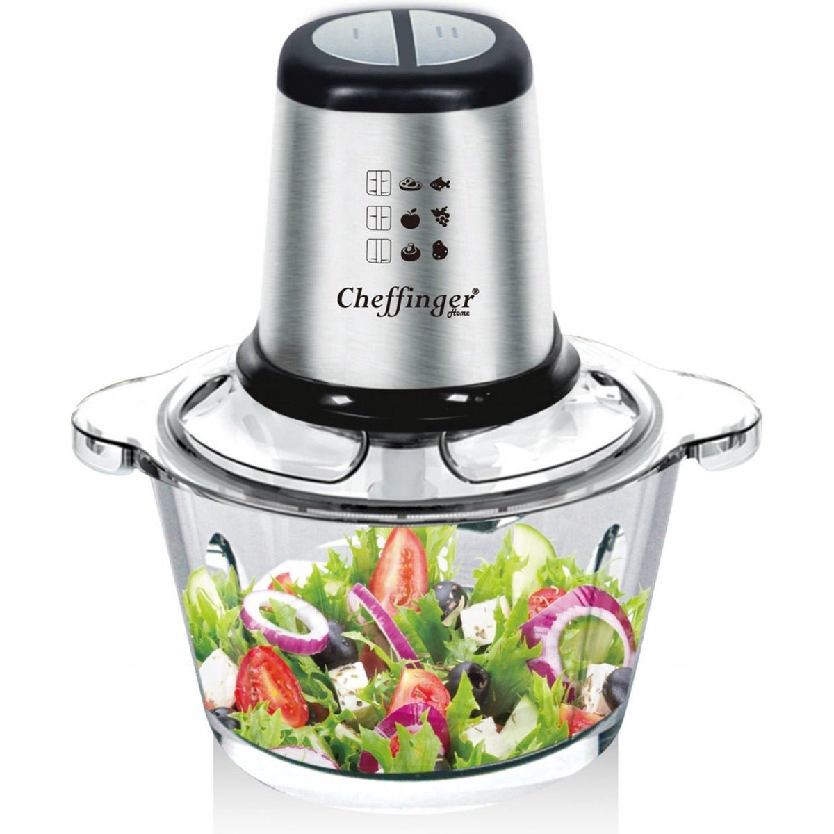 Cheffinger Elektrische Hakmolen - Glazen Kom - 500W en 1000W Extra Sterk XL - TEKZEN