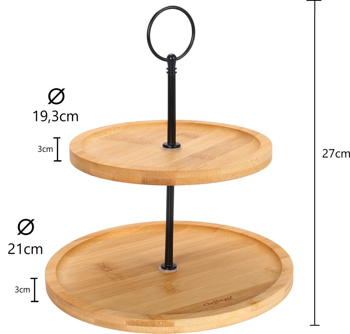 Cheffinger Etagère - 2 - laags - Bamboe - Fruit - Serveerschaal - High - Tea - TEKZEN