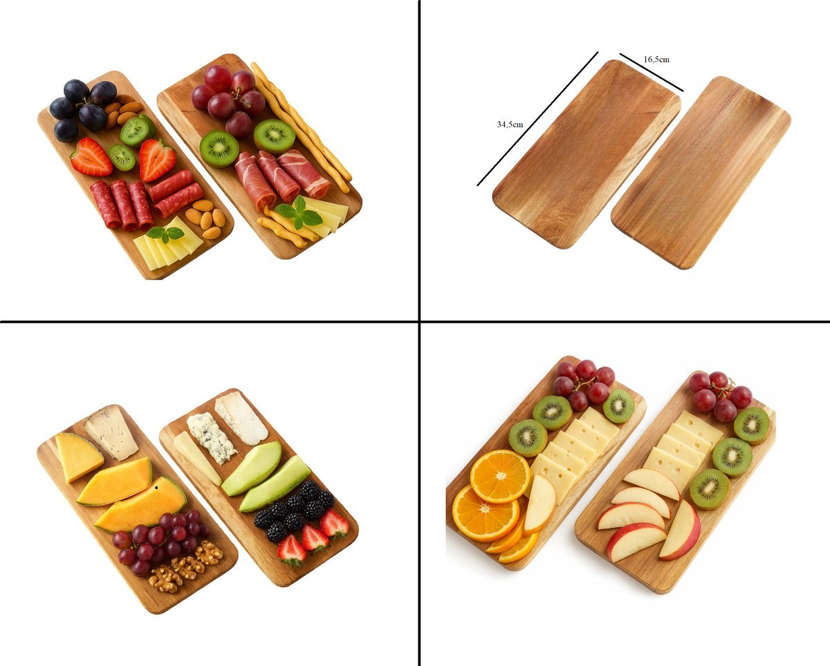 Cheffinger Etagère - 2 - laags - Bamboe - Fruitschaal - Fruitmand - 2x Dienbladen - TEKZEN