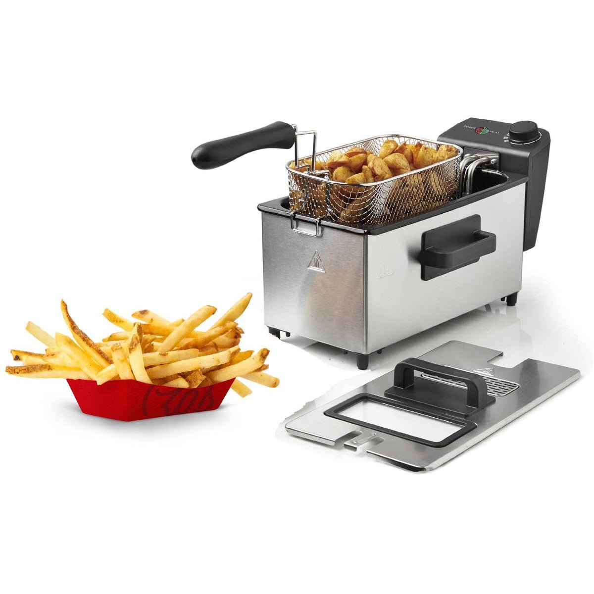 Cheffinger Friteuse - RVS - 2000W - Met Kijkvenster & Uitneembare Frituurmand - Frituurpan - TEKZEN